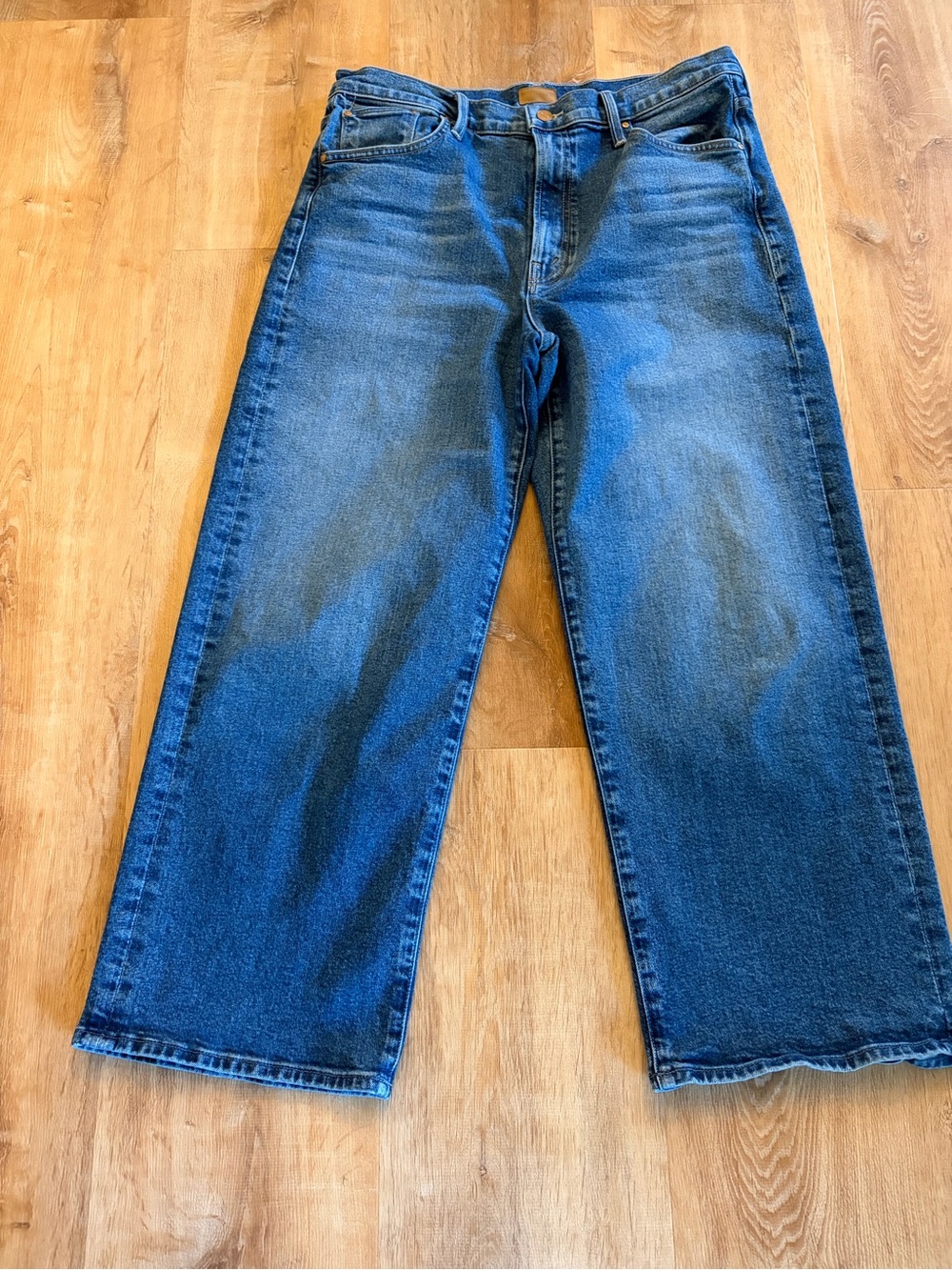 MOTHER Straight-Leg Jeans in Dark Blue Wash
